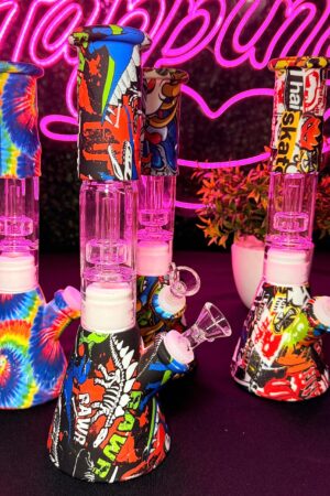 "28cm" Bong Silicón & Vidrio #4 | Estilo Graffiti | Modelo al azar