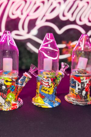 "21cm" Bong Silicón & Vidrio #2 | Estilo Graffiti | Modelo al azar